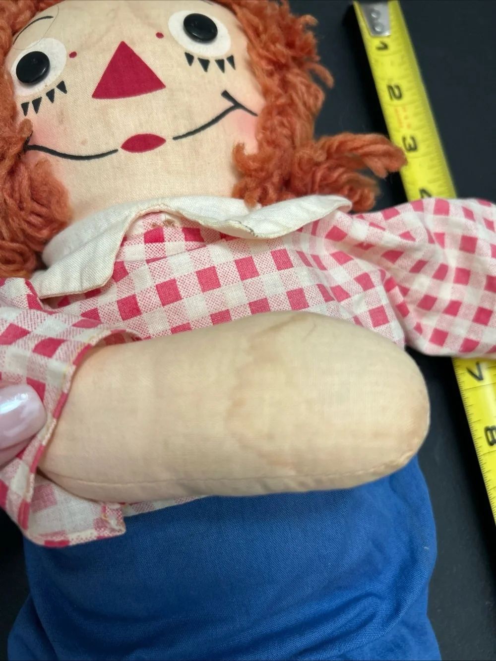Raggedy Andy RARE double heart vintage doll 18”